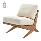 Mid-Century Accent Chair, Borneo Chocolate / Palladian Beige, Ladder Back, Single Seat