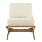 Mid-Century Accent Chair, Borneo Chocolate / Palladian Beige, Ladder Back, Single Seat