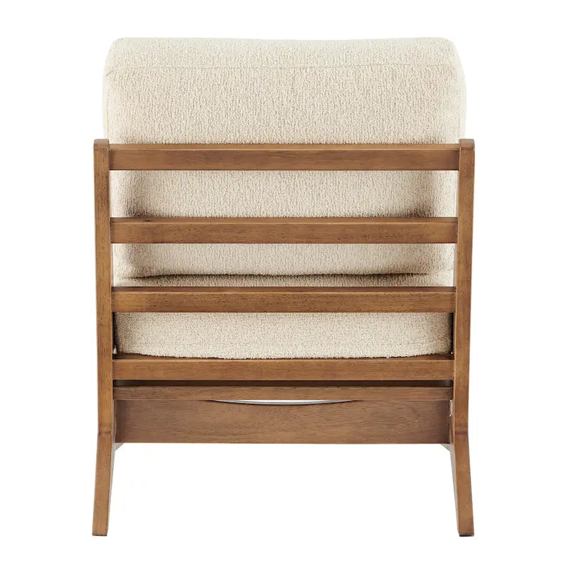 Mid-Century Accent Chair, Borneo Chocolate / Palladian Beige, Ladder Back, Single Seat