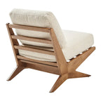 Mid-Century Accent Chair, Borneo Chocolate / Palladian Beige, Ladder Back, Single Seat