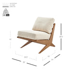 Mid-Century Accent Chair, Borneo Chocolate / Palladian Beige, Ladder Back, Single Seat