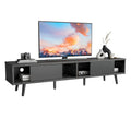 Mid-Century TV Stand with Sliding Doors, Multi-Color, Fits up to 75" TV – 70"