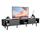 Mid-Century TV Stand with Sliding Doors, Multi-Color, Fits up to 75" TV – 70"