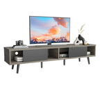 Mid-Century TV Stand with Sliding Doors, Multi-Color, Fits up to 75" TV – 70"
