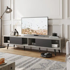 Mid-Century TV Stand with Sliding Doors, Multi-Color, Fits up to 75" TV – 70"