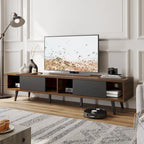 Mid-Century TV Stand with Sliding Doors, Multi-Color, Fits up to 75" TV – 70"