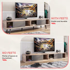 Mid-Century TV Stand with Sliding Doors, Multi-Color, Fits up to 75" TV – 70"