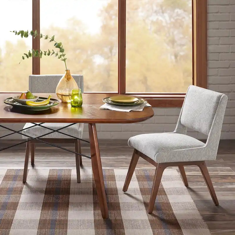Blue / Grey Retro Upholstered Dining Chair, Set of 2