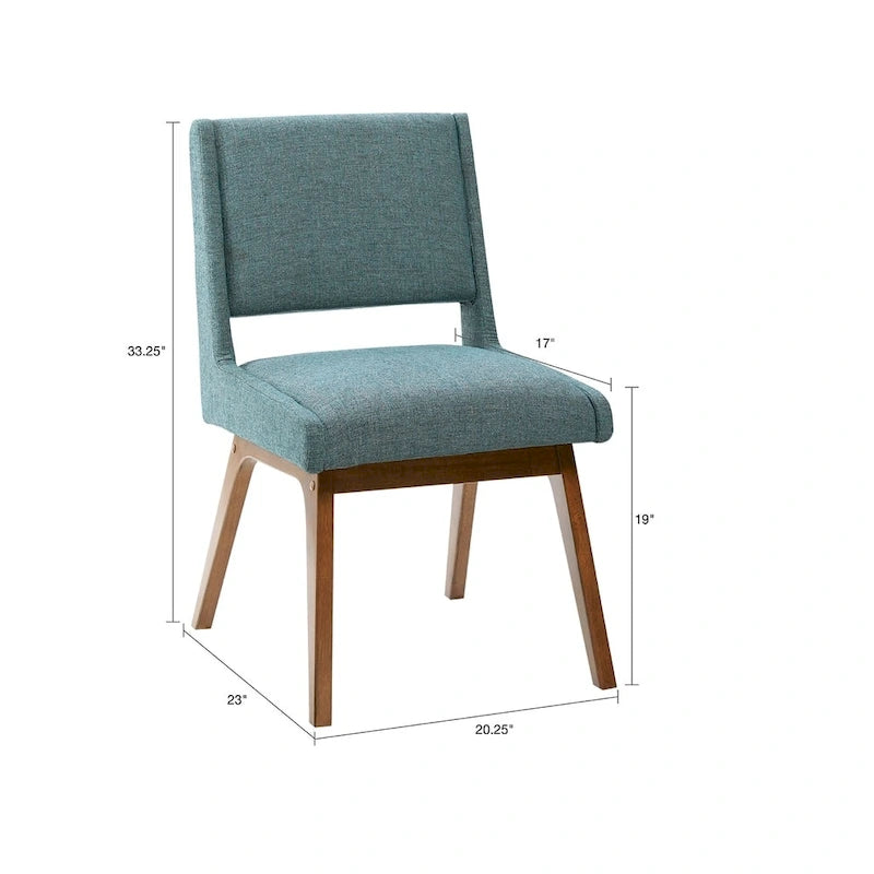 Blue / Grey Retro Upholstered Dining Chair, Set of 2