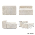 Black / Beige / Light Brown Corduroy L-Shaped Sectional Sofa with Ottoman, With/Without Arms, 5-Seat