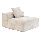 Black / Beige / Light Brown Corduroy L-Shaped Sectional Sofa with Ottoman, With/Without Arms, 5-Seat