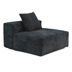 Black / Beige / Light Brown Corduroy L-Shaped Sectional Sofa with Ottoman, With/Without Arms, 5-Seat