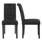 Charcoal / Grey / Beige Button Tufted Dining Chair, Set of 2