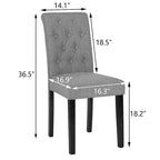 Charcoal / Grey / Beige Button Tufted Dining Chair, Set of 2
