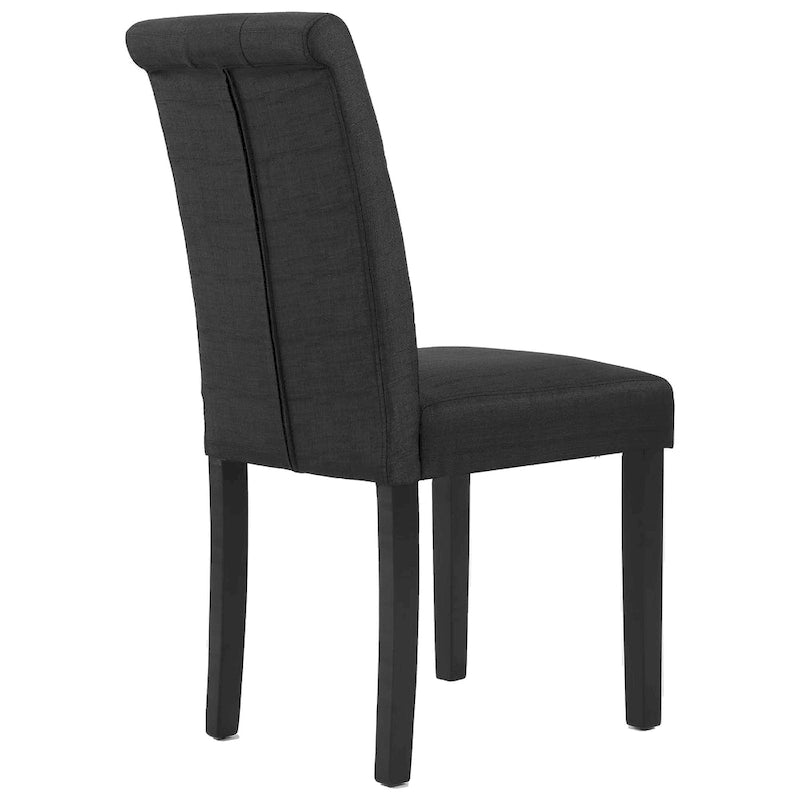 Charcoal / Grey / Beige Button Tufted Dining Chair, Set of 2