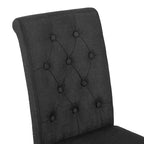 Charcoal / Grey / Beige Button Tufted Dining Chair, Set of 2