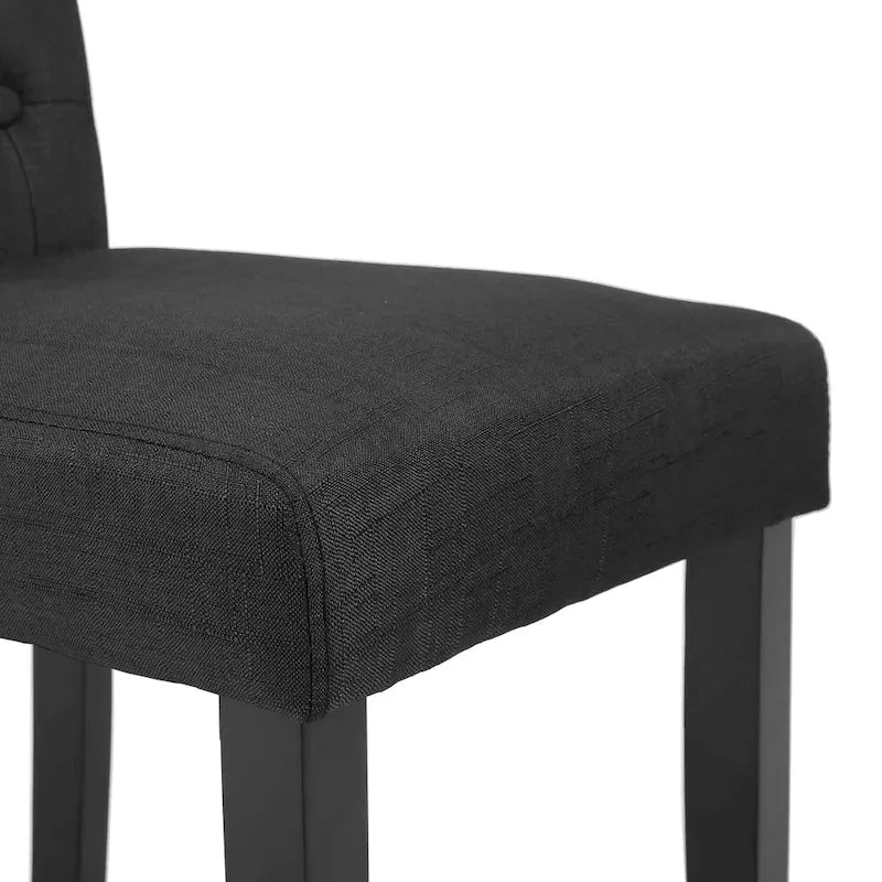 Charcoal / Grey / Beige Button Tufted Dining Chair, Set of 2