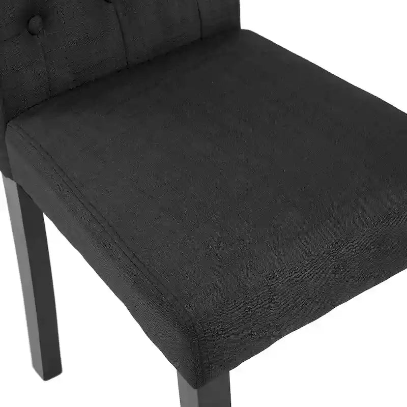 Charcoal / Grey / Beige Button Tufted Dining Chair, Set of 2