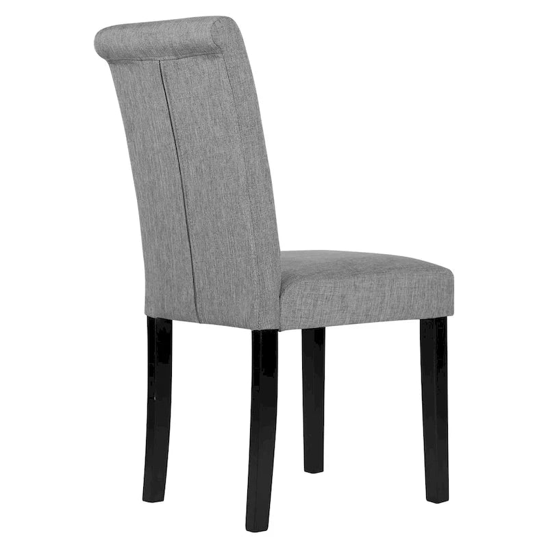 Charcoal / Grey / Beige Button Tufted Dining Chair, Set of 2