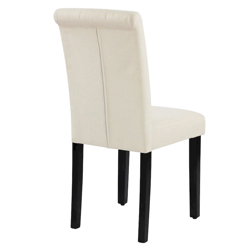 Charcoal / Grey / Beige Button Tufted Dining Chair, Set of 2