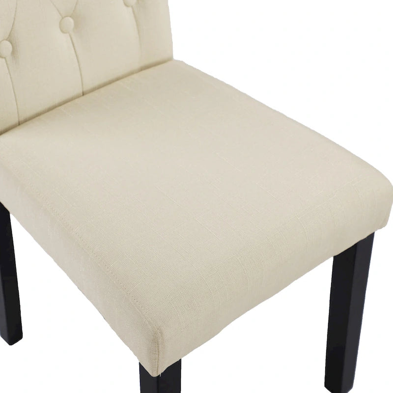 Charcoal / Grey / Beige Button Tufted Dining Chair, Set of 2