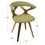 Mid-Century Modern Accent Chair, Orange or Green/Walnut, Single Seat