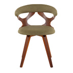 Mid-Century Modern Accent Chair, Orange or Green/Walnut, Single Seat