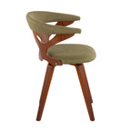 Mid-Century Modern Accent Chair, Orange or Green/Walnut, Single Seat