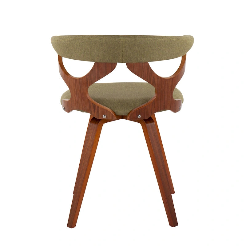 Mid-Century Modern Accent Chair, Orange or Green/Walnut, Single Seat