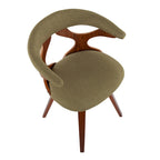 Mid-Century Modern Accent Chair, Orange or Green/Walnut, Single Seat