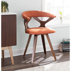 Mid-Century Modern Accent Chair, Orange or Green/Walnut, Single Seat