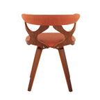 Mid-Century Modern Accent Chair, Orange or Green/Walnut, Single Seat