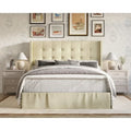 Velvet Tufted Wingback Platform Bed – Beige/Blue/Silver Grey/Black, Twin/Full/Queen/King