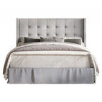 Velvet Tufted Wingback Platform Bed – Beige/Blue/Silver Grey/Black, Twin/Full/Queen/King