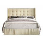 Velvet Tufted Wingback Platform Bed – Beige/Blue/Silver Grey/Black, Twin/Full/Queen/King