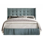 Velvet Tufted Wingback Platform Bed – Beige/Blue/Silver Grey/Black, Twin/Full/Queen/King