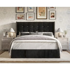 Velvet Tufted Wingback Platform Bed – Beige/Blue/Silver Grey/Black, Twin/Full/Queen/King