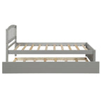 Twin Platform Bed Frame with Trundle – Gray / Walnut / Espresso / White, Sleeps 1+1