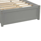 Twin Platform Bed Frame with Trundle – Gray / Walnut / Espresso / White, Sleeps 1+1