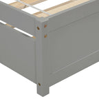 Twin Platform Bed Frame with Trundle – Gray / Walnut / Espresso / White, Sleeps 1+1