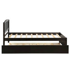 Twin Platform Bed Frame with Trundle – Gray / Walnut / Espresso / White, Sleeps 1+1