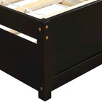 Twin Platform Bed Frame with Trundle – Gray / Walnut / Espresso / White, Sleeps 1+1