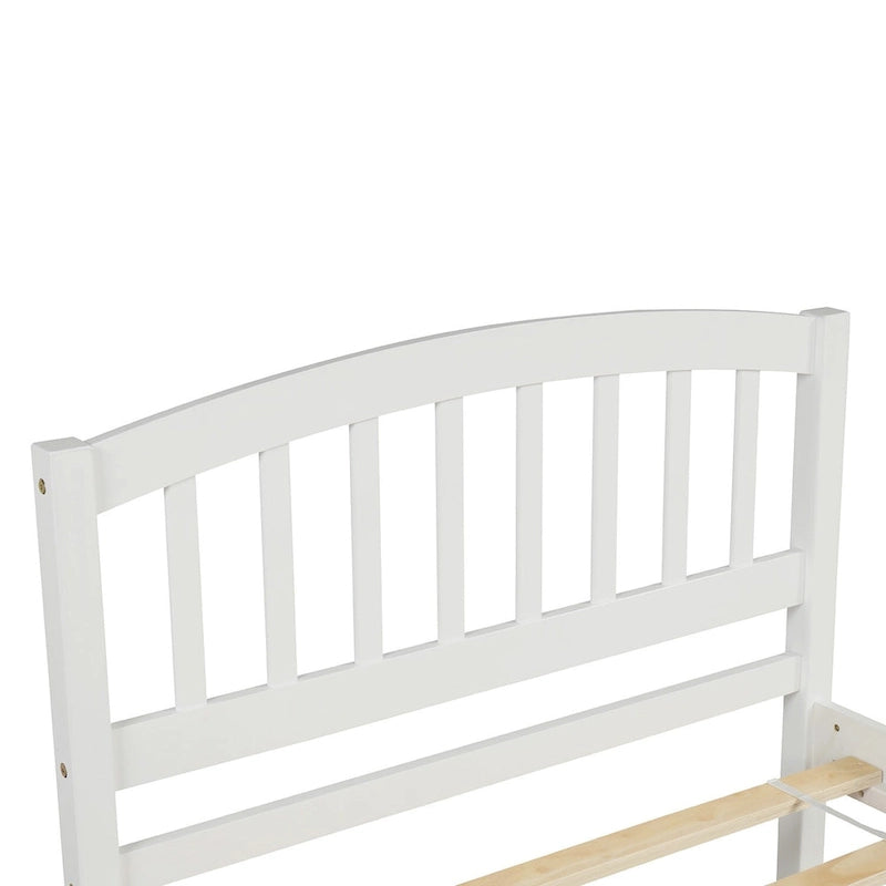 Twin Platform Bed Frame with Trundle – Gray / Walnut / Espresso / White, Sleeps 1+1