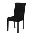 Velvet Parson Dining Chair with Nailhead Trim, Grey/Black/Blue, Set of 2