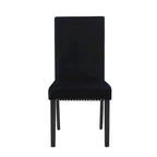 Velvet Parson Dining Chair with Nailhead Trim, Grey/Black/Blue, Set of 2