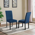 Velvet Parson Dining Chair with Nailhead Trim, Grey/Black/Blue, Set of 2