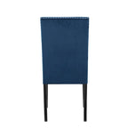 Velvet Parson Dining Chair with Nailhead Trim, Grey/Black/Blue, Set of 2