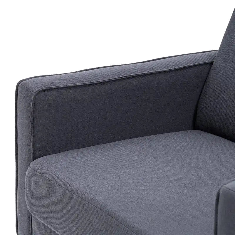 Single Seat Accent Chair with Solid Wood Legs (Blue / Creamy White / Grey)