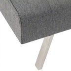 Multi-Color Tufted Split Back Futon Sofa Bed, Linen/Faux Leather, Chrome Legs, 2-Seater