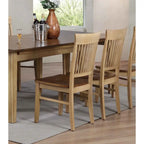 Brook Distressed Two Tone Light Creamy Wheat with Warm Pecan Brown Side Chair (Set of 2) - 22 L x 18 W x 38 H